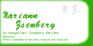 mariann zsembery business card